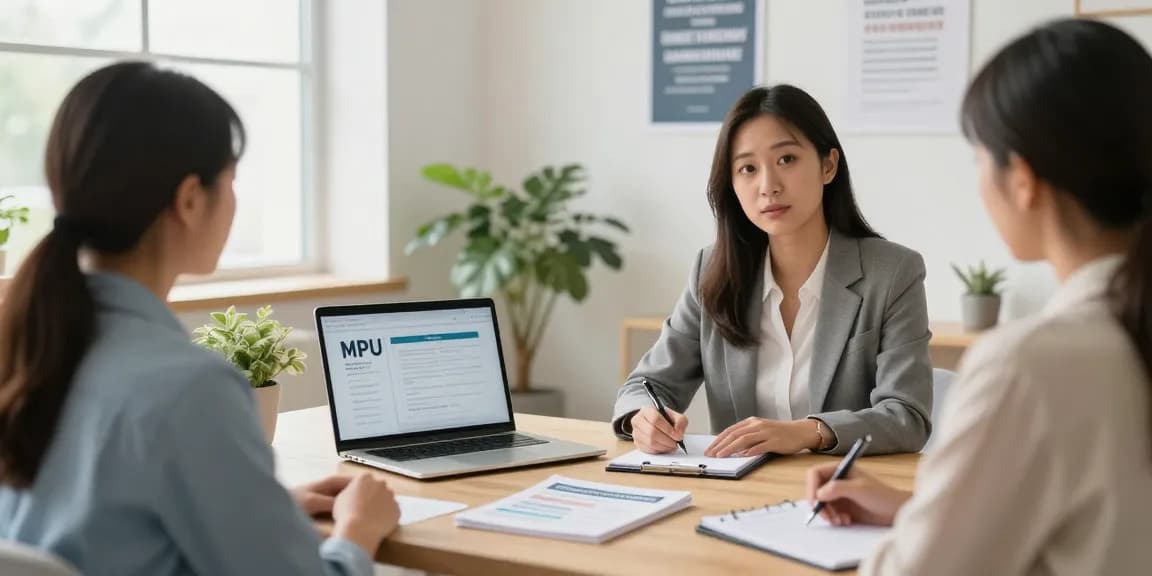 MPU Berater Hannover berät Kunden in einem hellen Büro, diskutiert MPU-Vorbereitungsstrategien in einer unterstützenden Atmosphäre mit visuellen Hilfsmitteln.