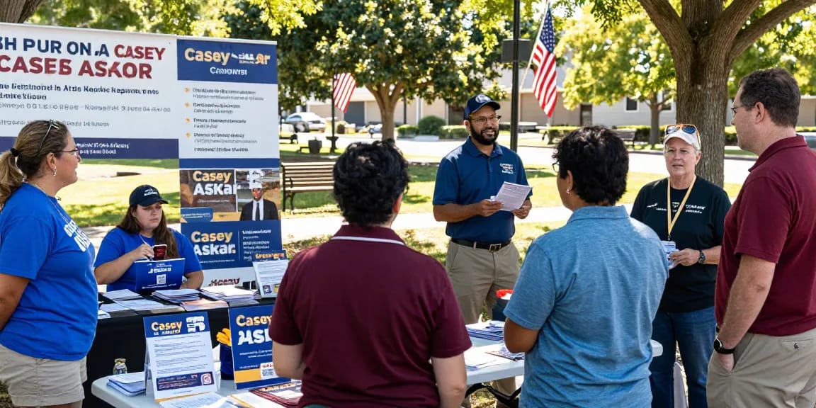 Community engagement at a political campaign event featuring Casey Askar.