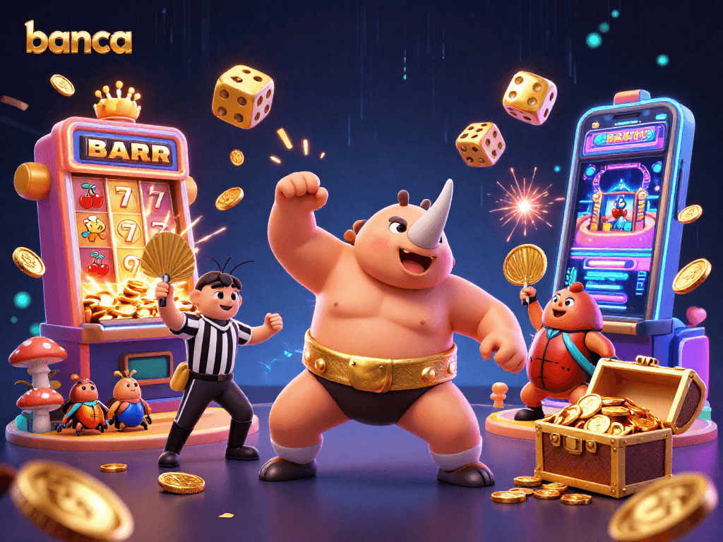 Experience the thrill of banca with this dynamic illustration of a beetle champion in a casino scene.