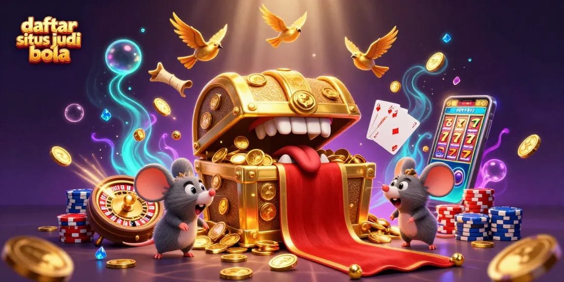 Experience the thrill of daftar situs judi bola with a vibrant, fun-filled 3D illustration showcasing riches and excitement!