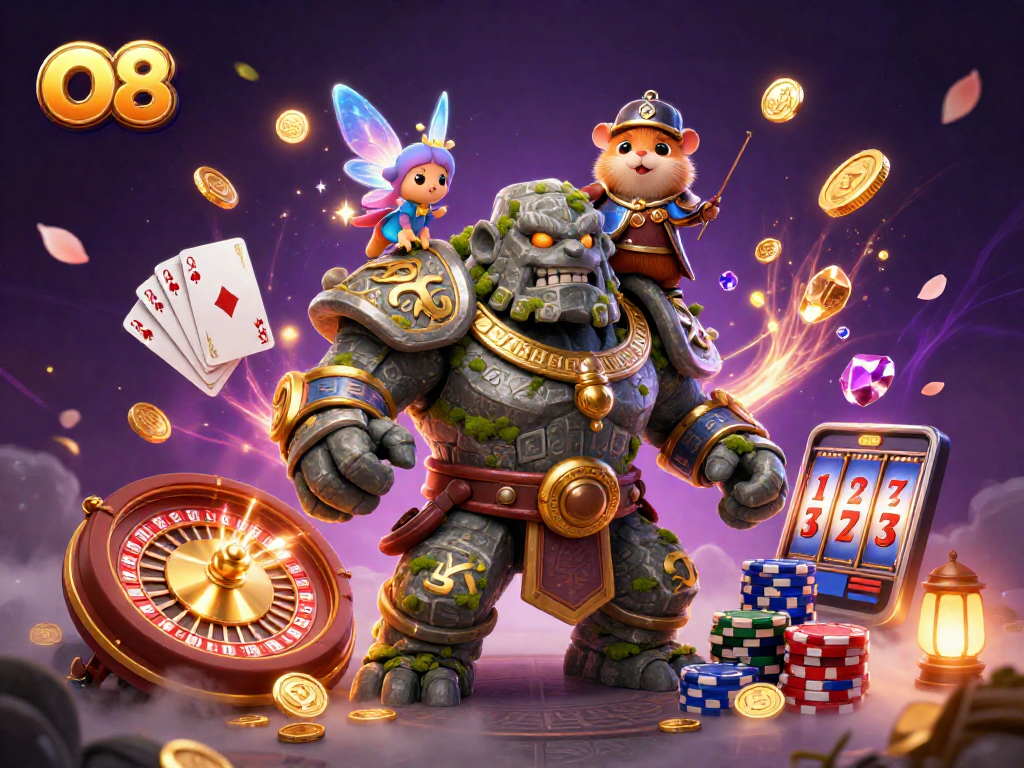 Experience the thrill of O8 casino with magical characters and vibrant gaming elements
