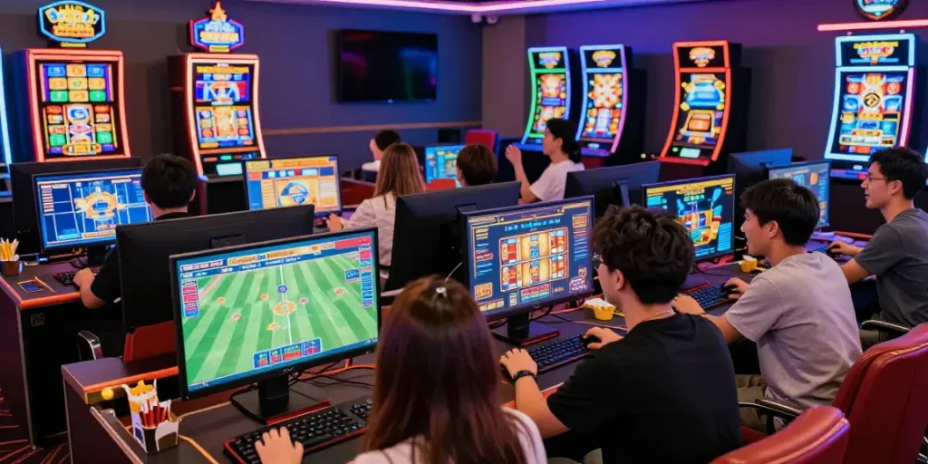 Online gaming experience at https://choinohu.vip/ with friends engaged in diverse games.
