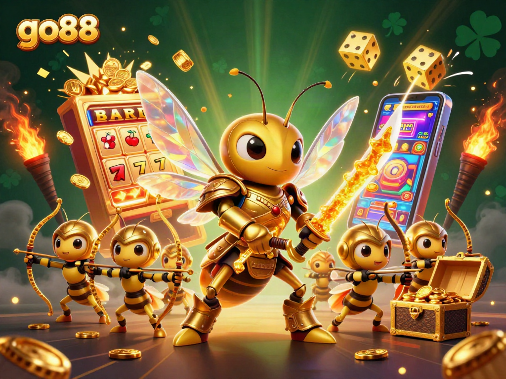 Experience the thrill of go88 as golden hornets join the jackpot explosion in this vibrant casino scene.