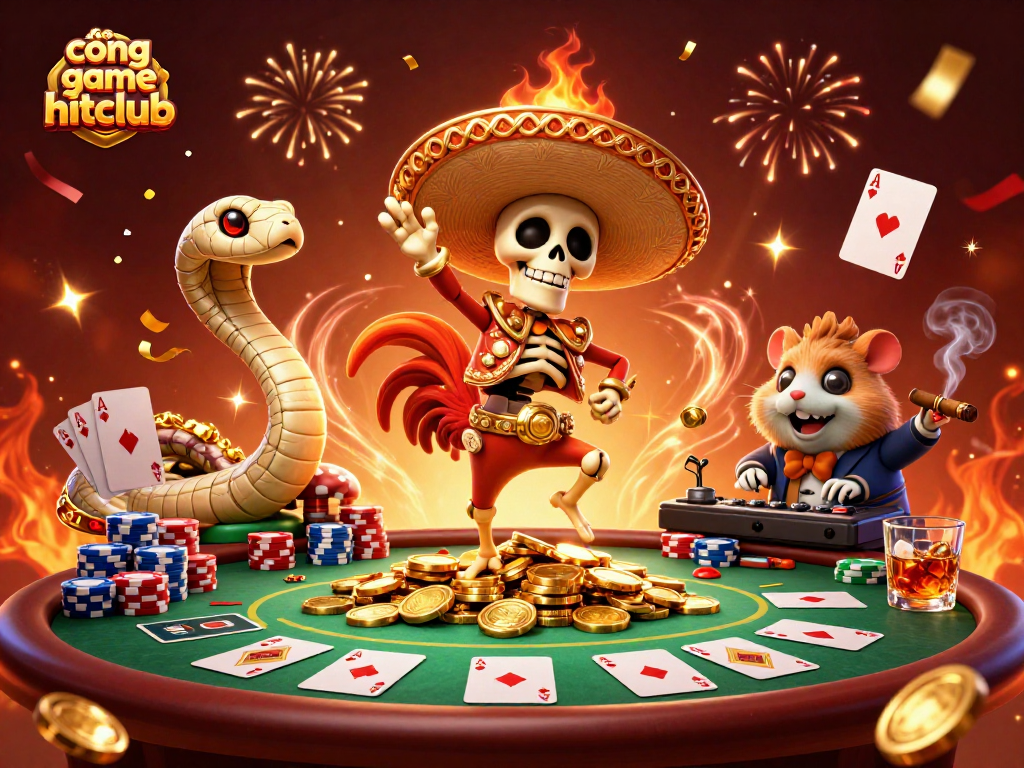 Discover thrilling gameplay at cổng game hitclub with vibrant 3D characters celebrating wins.