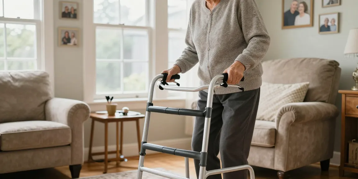 Buy nobility aids for seniors in a cozy living room setting, highlighting independence and ease of movement.