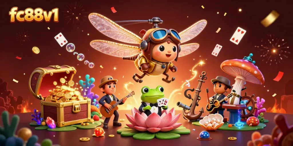 Engage with the riveting world of fc88v1 featuring a vibrant casino scene with dynamic characters.