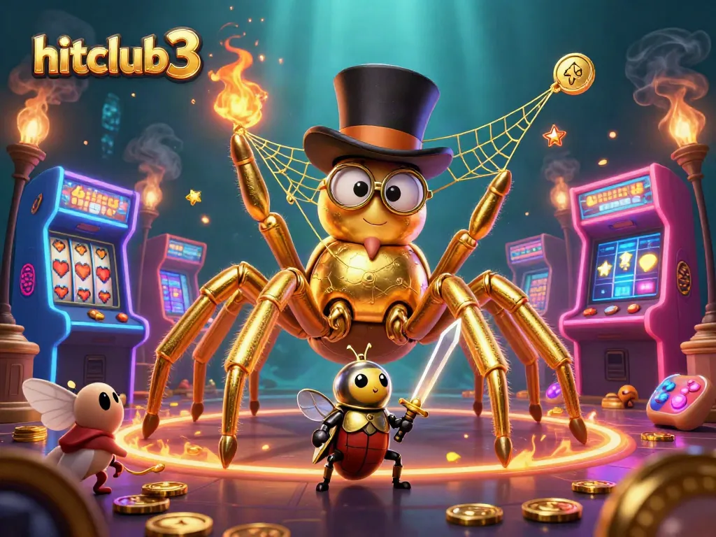 Engage in gaming excitement with hitclub3 at a colorful casino scene featuring whimsical characters.