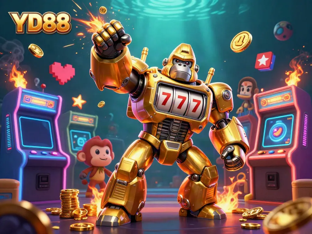 Experience the thrill of YD88 with vibrant characters and dynamic casino action illustrations.