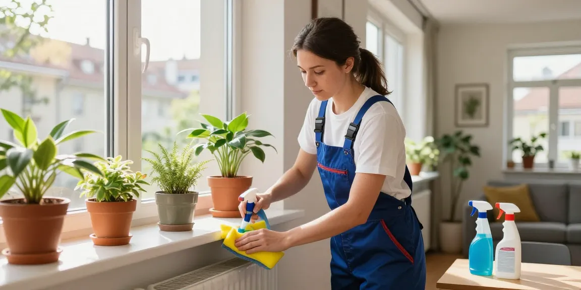 Spotless wohnungsreinigung bern in a modern apartment with professional cleaner at work.