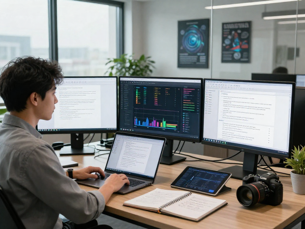 Document fraud detection software analysis in modern office with expert using advanced tools.